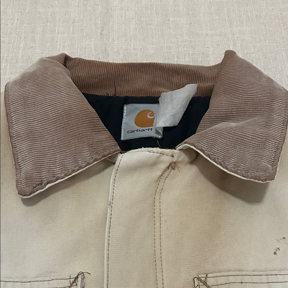 Vintage Carhartt Jacket XL Tan Thrashed Distressed Quilted Chore Barn - Picture 2 of 16